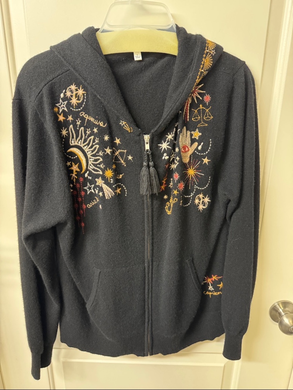 Johnny Was Black zippered hoodie